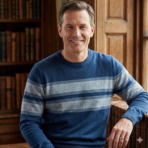 Banana Republic Luxury Blend Silk Striped Men’s Sweater Size L